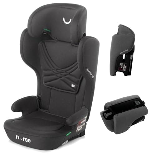 Nurse Spring Siège Auto de Voyage iSize Noir pour Enfants Pliables et Inclinables