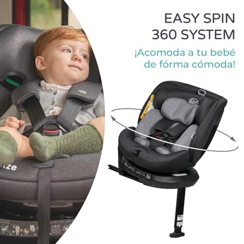 Ms BabyWorld Denver I-Size Siège Auto Pivotant à 360º ISOFIX et jambe de force pour enfants de 0 à 12 ans, 40-150 cm (0~