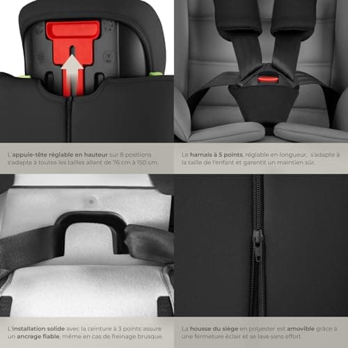 Tectake® Siège auto bébé enfant jusqu'à 36 kg, Sécurité enfant, ECE R129/03