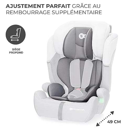 Kinderkraft COMFORT UP i-Size Gris | Siège Auto Bébé Groupe 1/2/3 9-36 kg | 11 Niveaux de Réglage | Têtière Ajustable |