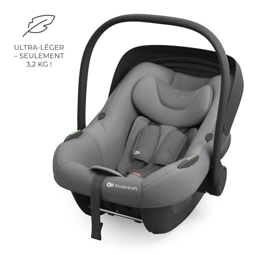Kinderkraft I-LITE Siège Auto ENDURA SAFE FX pour bébé 0-12 ans | i-Size, rotatif, ISOFIX, ERGO PAD, léger 3,2 kg | Gris