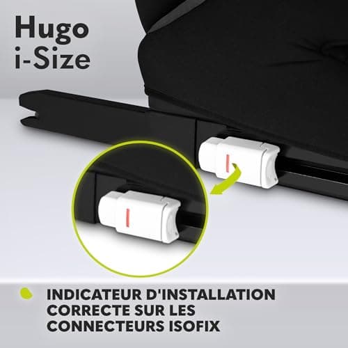 LIONELO HUGO I-SIZE | Siège Auto Enfant Groupe 2-3 Haute Sécurité ISOFIX (BLACK GREY)
