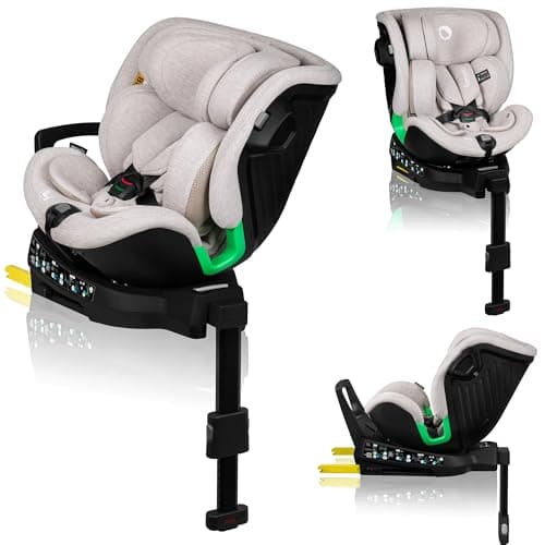LIONELO Harmony I-SIZE Siège auto pour enfants pivotant 360°, montage ISOFIX et stabilisateur, appuie-tête réglable, gri