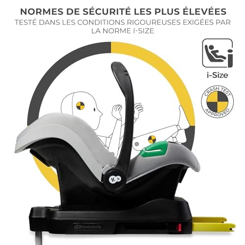 Kinderkraft MINK PRO i-Size + MINK FX - Siège Auto Multifonction Gris - Groupe 0+ à 13 kg - 40 à 75 cm - RWF ISOFIX - Ba