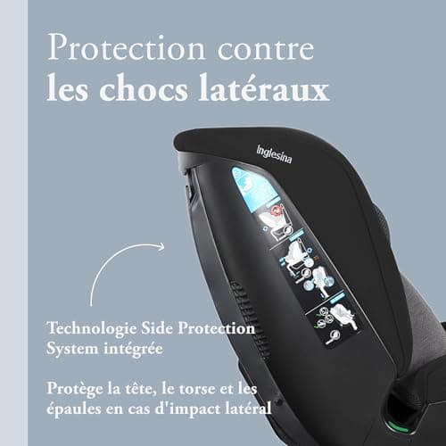 Inglesina Halley Pro Gris Pliable 360° ISOFIX 0-12 Ans (40-150 cm) Homologué ECE R129/03