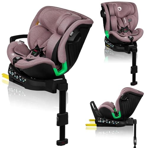 LIONELO Harmony I-SIZE Siège auto pour enfants pivotant 360°, montage ISOFIX et stabilisateur, appuie-tête réglable, gri