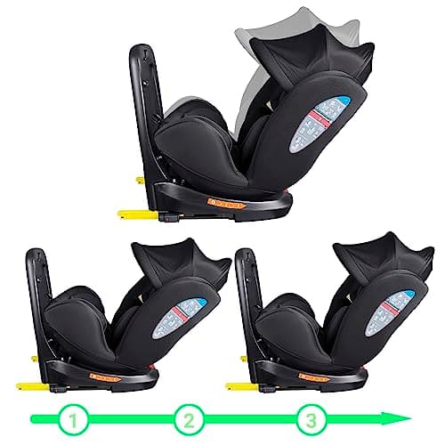 XOMAX XZ-16 siège enfant pivotant 360° ISOFIX évoluant de 0 à 36 kg I-Size 0-12 ans 5 points + 3 points