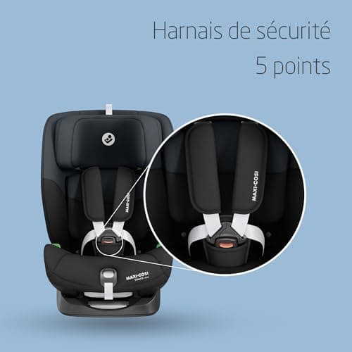 Maxi-Cosi Titan S i-Size, Rehausseur Voiture Enfant 15 Mois à 12 Ans, Protection G-CELL, Harnais 5 Points, Noir Tonal