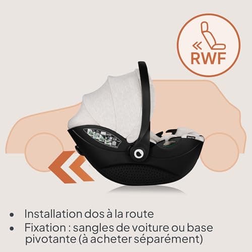 LIONELO MOXIE i-Size Siège Auto pour Bébé Équipé de Groupe 0+ à 87 cm, Idéal pour les Petits Conducteurs, Protection Lat