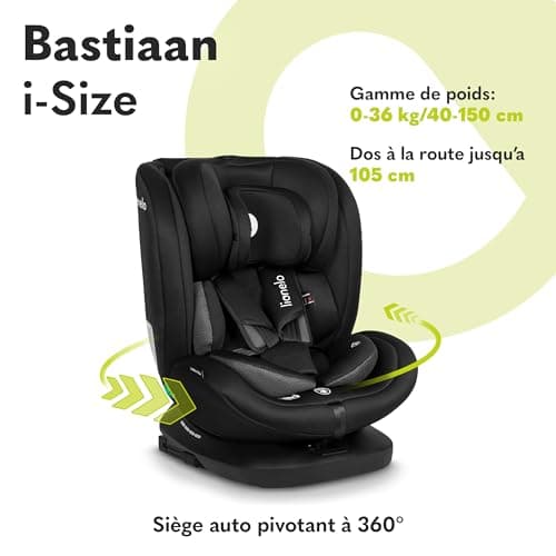 LIONELO Bastiaan RWF i-Size Siège Auto Pivotant 360° 0-36kg ISOFIX TopTether Réglage Sécurité