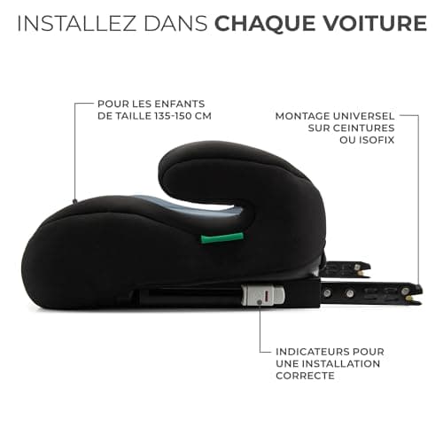 Kinderkraft I-BOOST Siège Auto I-Size 135-150cm pour enfants de 9 à 12 ans - posture ergonomique et mousse supplémentair