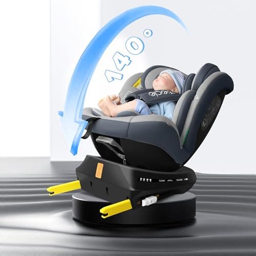 Reecle i-Size Siège Auto 360 Pivotant ISOFIX, bébé à enfant de 0 à 12 ans (0-36 kg), conformité ECE R129