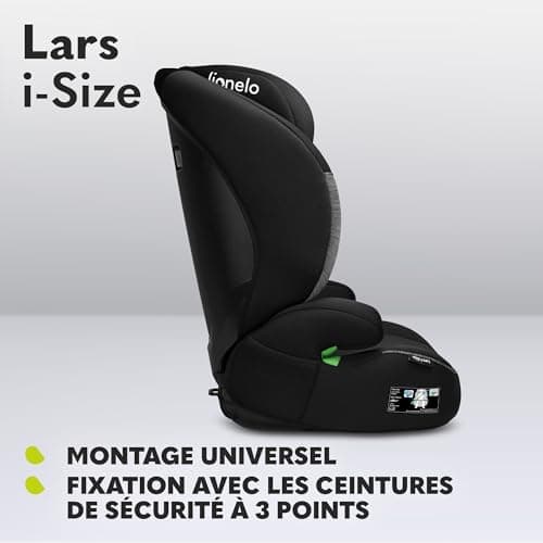LIONELO LARS I-Size Siège Auto Bébé Sécurité Haute, Protection Latérale Élevée, Appui-tête Réglable, Confort Accoudoirs,
