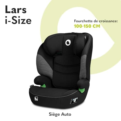 LIONELO LARS I-Size Siège Auto Bébé Sécurité Haute, Protection Latérale Élevée, Appui-tête Réglable, Confort Accoudoirs,