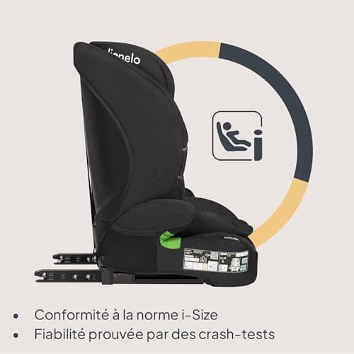 LIONELO LEVI FIX I-SIZE Siège auto pour enfants 10 pos. appuie-tête, ISOFIX & Top Tether, 76-150 cm 18 kg, R129 i-Size (