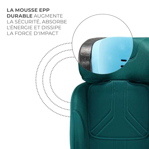 Kinderkraft XRIDER2 I-SIZE - Siège auto bébé 0-25 kg, évolutif 0-7 ans, protections latérales, harnais 5 points, Vert