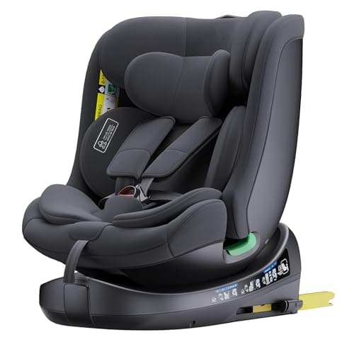 YAZOCO Siège auto bébé, 360° pivotant, adaptatif 0-36 kg, I-SIZE 40-150 cm, dès la naissance et jusqu'à 12 ans, Isofix &