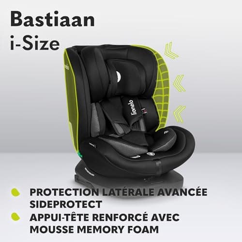 LIONELO Bastiaan RWF i-Size Siège Auto Pivotant 360° 0-36kg ISOFIX TopTether Réglage Sécurité