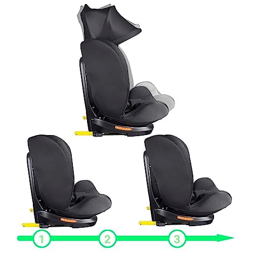 XOMAX XZ-16 siège enfant pivotant 360° ISOFIX évoluant de 0 à 36 kg I-Size 0-12 ans 5 points + 3 points