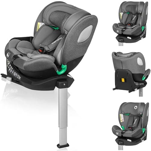 LIONELO Braam Siege auto de 0 à 36 kg Jambe de force Isofix et ceintures de sécurité voiture Rotation 360° Face Route Do