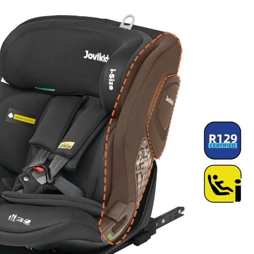 Siège auto Jovikids ECE R129 i-Size Noir | Pour enfants de 76 à 150 cm | Haute Protection et Facile d'Utilisation | Grou