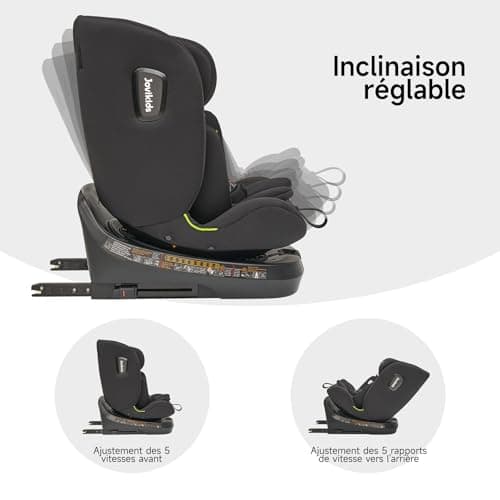 Jovikids Siege Auto Noir i-Size pour Groupe 0/1/2/3 40-150cm ISOFIX ECE R129 360° Pivotant