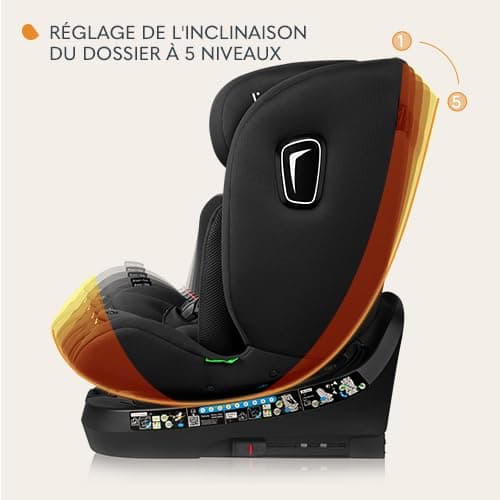LIONELO BRAVE | Siège Auto Pivotant à 360° | ISOFIX TopTether | Protection Latérale | Réglage de l'Appui-tête | Orienté