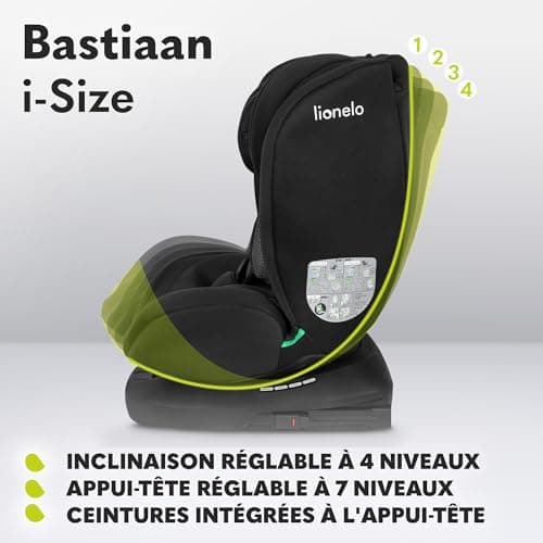LIONELO Bastiaan RWF i-Size Siège Auto Pivotant 360° 0-36kg ISOFIX TopTether Réglage Sécurité