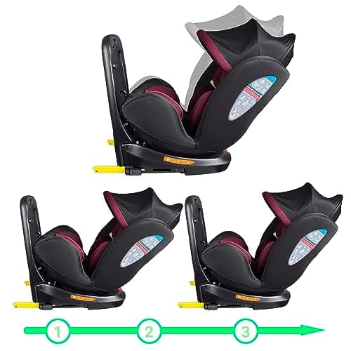 XOMAX XZ-16 Siège enfant pivotant 360° ISOFIX évoluant de 0 à 36 kg I-Size 5 points 3 points 0-12 ans