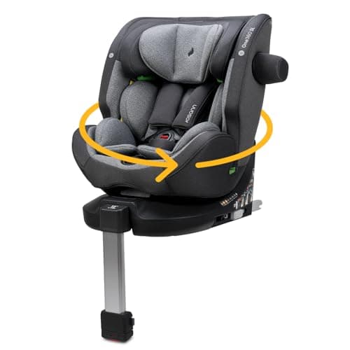 OSANN Siège Auto Bébé/Enfant One360 SL Rotatif 360° - Groupe 1/2/3 - 40-150 cm - 0 à 12 ans - Noir, 14 Hauteurs, Dos/Fac