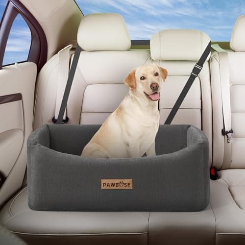 Siège Auto Chien Gris, Pour Les Chiens de Moins de 25kg ou 2 Petits, Lit de Voiture Lavable Antidérapant