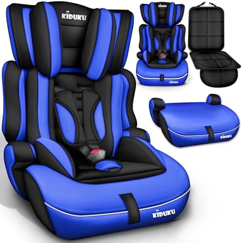 KIDUKU® Siège Auto pour Enfants Noir - Protection Évolutive de 9 kg à 36 kg (Groupe 1+2+3)