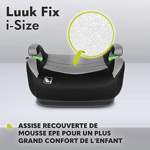 LIONELO LUUK FIX i-Size Siège Auto en ISOFIX pour Enfants, Groupe 2 et 3, 22-36 kg, Confortable avec Accoudoirs, Housse