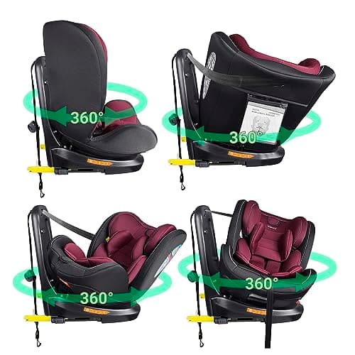 XOMAX XZ-16 Siège enfant pivotant 360° ISOFIX évoluant de 0 à 36 kg I-Size 5 points 3 points 0-12 ans
