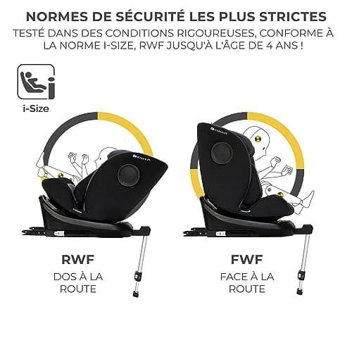 I-360 Siège auto bébé Kinderkraft, Isofix, 360° pivotant, Groupe 0/1/2/3, dès la naissance et jusqu'à 12 ans environ,Pro