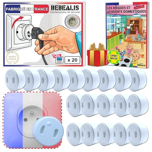 Cache Prise Bébé Français Amovible - Sécurité Domestique Pour Protection des Enfants - [Pack x20] Cache-Prise Bebe Made
