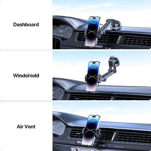 Miracase Téléphone Voiture 360° Rotation et Adhésif Fort Porte-Téléphone Compatible Avec Tous Les Smartphones/GPS |0''-7