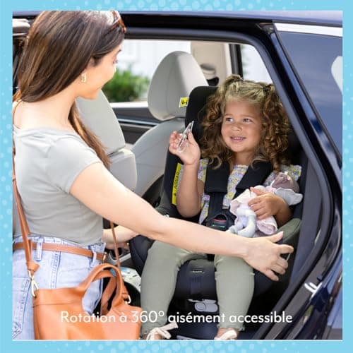 Graco SnugGo i-Size R129 noir, siège auto rotatif 360° ISOFIX, pour enfants de la naissance à 4 ans, harnais 5 points et