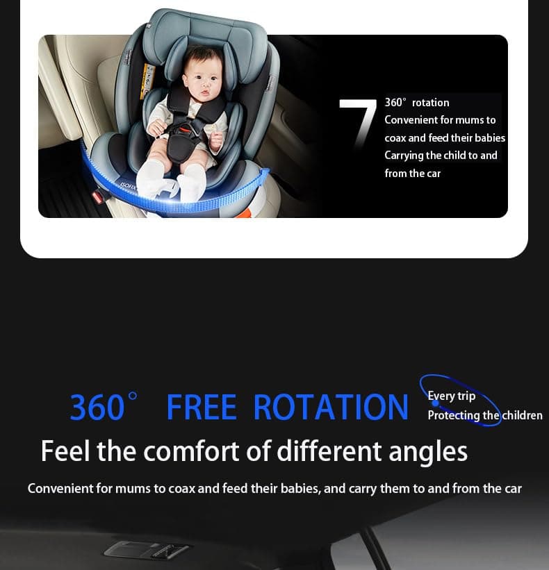 Magic ZC Rotatif à 360° Siege Auto Bebe, Reglable en Hauteur et en Inclinaison, Siegeauto Isofix Anti-Collision, Facile