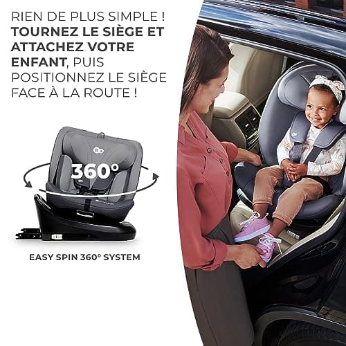 Kinderkraft I-GROW Siège auto bébé, Groupe 0/1/2/3, Isofix, Gris