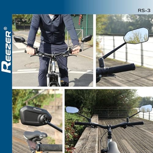 REEZER - Rétroviseur vélo électrique - Idéal cadeau - Haut de gamme pour guidon 22 à 25,4 mm - RS03 - Réglable 360° GAUC