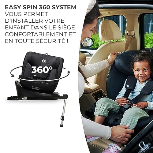 I-360 Siège auto bébé Kinderkraft, Isofix, 360° pivotant, Groupe 0/1/2/3, dès la naissance et jusqu'à 12 ans environ,Pro