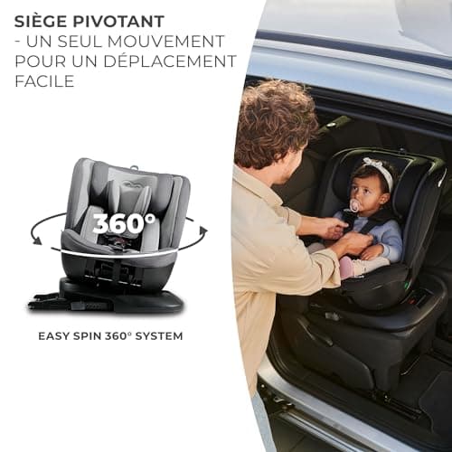 Kinderkraft XPEDITION Gris, Siège auto bébé évolutif 0-36 kg, Isofix 360° pivotant pour toute la croissance du bébé