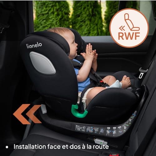 LIONELO Braam Siege auto de 0 à 36 kg Jambe de force Isofix et ceintures de sécurité voiture Rotation 360° Face Route Do