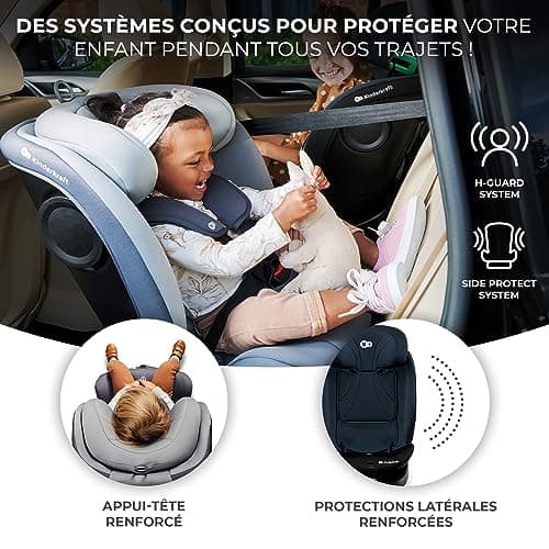 Kinderkraft I-GROW Siège auto bébé évolutif, 0 à 36 kg, Gerbe à naissance, Protections latérales, Noir graphite