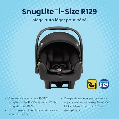 Siège-auto Graco SnugLite i-Size R129 noir pour bébé de 40 à 75 cm