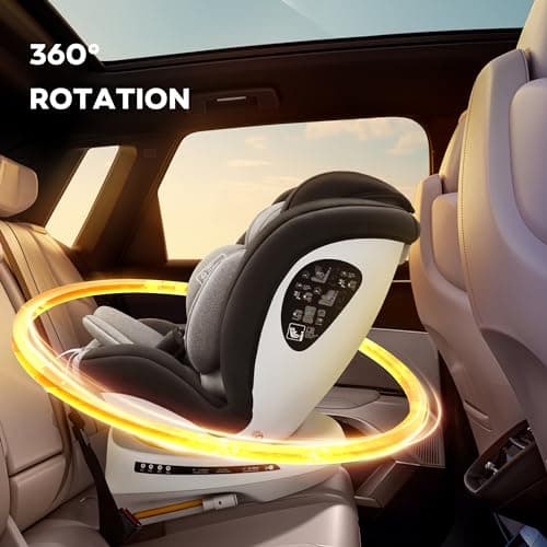 MIOPHY I-Size Siège Auto Isofix 360°Pivotant Groupe 0+1/2/3 Pour Enfants de la Naissance à 12 Ans, Taille 40-150 cm