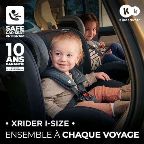 Kinderkraft XRIDER I-SIZE Gris, Siège auto bébé 40-125 cm 0-25 kg, adaptatif 0-7 ans, Isofix 360°, protections latérales