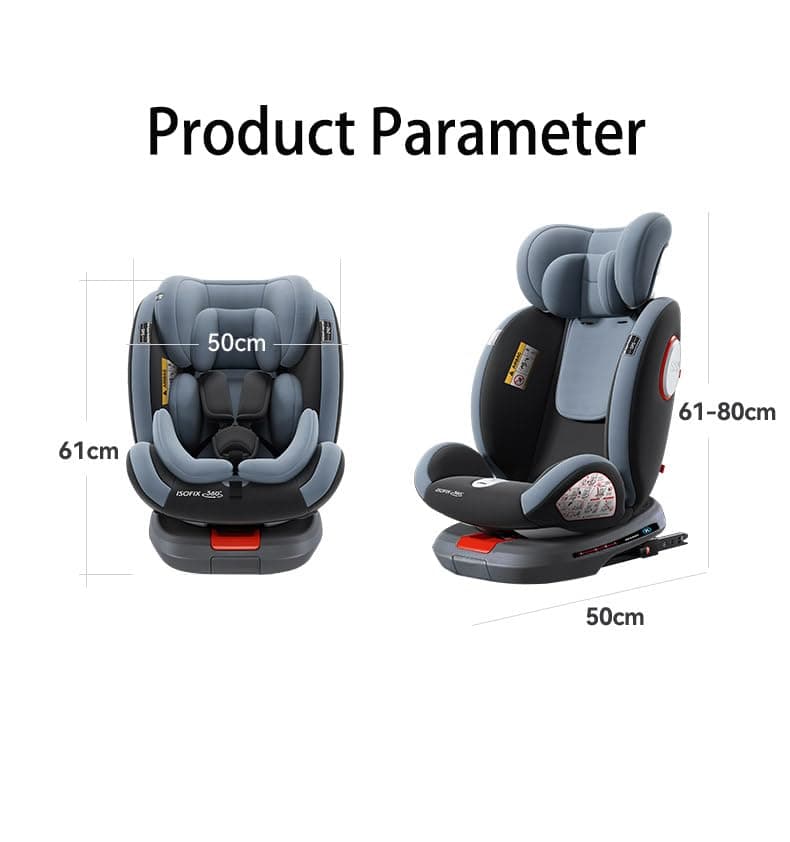 Reenborn À 360° Siège D'Auto Rotatif Inclinable Pour Enfants, Idéal Pour La Route et Le Coinnage, Équipé d'un Appui-Tête