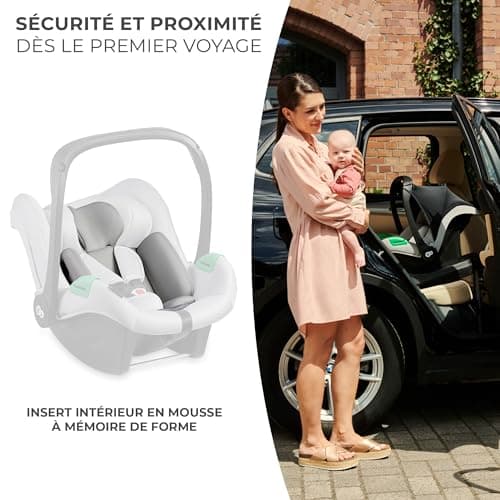 Kinderkraft MINK PRO i-Size + MINK FX - Siège Auto Multifonction Gris - Groupe 0+ à 13 kg - 40 à 75 cm - RWF ISOFIX - Ba